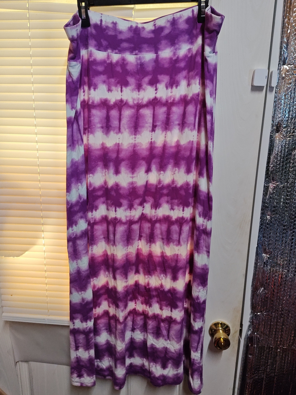 Ava & Viv Purple and White Tie-Dye Maxi Skirt